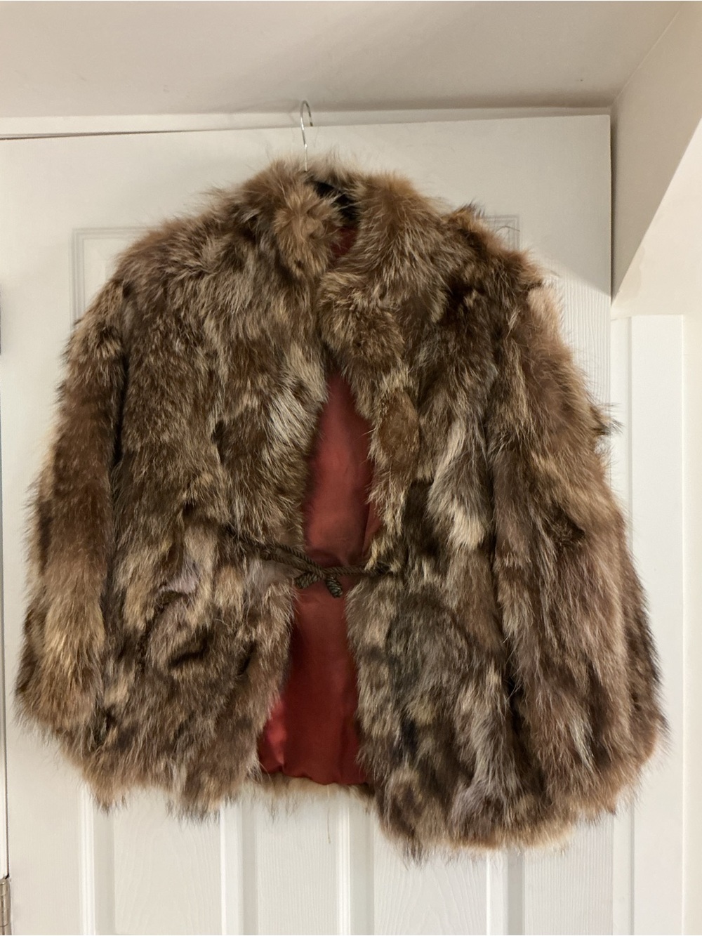 Vintage Raccoon Fur Coat with Satin Lining